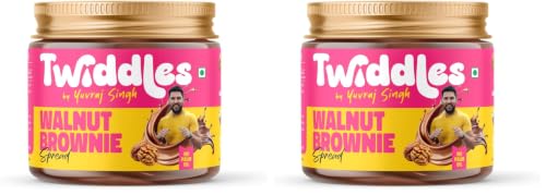 Image of Twiddles Walnut Brownie Chocolate Spread, 250g (Crunchy) - Made with 50% California Walnuts + Almonds & Seeds |14g Protein | Rich Omega-3 | 70% Less Sugar | No Palm Oil | No Preservatives | Stronger Bones | Brain Booster | India's 1st Walnut Spread