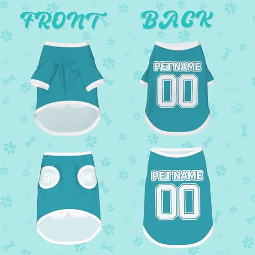 Image of Personalized Girl Dog Clothes, Custom Puppy Clothes, Customized Puppy Shirts with Name and Number, Customizable Dog Jerseys, Pomeranian Accessories, Costume for Dogs, Puppies Birthday Gifts