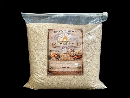 Sciure de fumage 2KG 100% Hêtre - Sac à curseur refermable - Granulométrie de 0,5 à 1mm pour fumage à froid et à chaud - Adaptée aux barbecues,...
