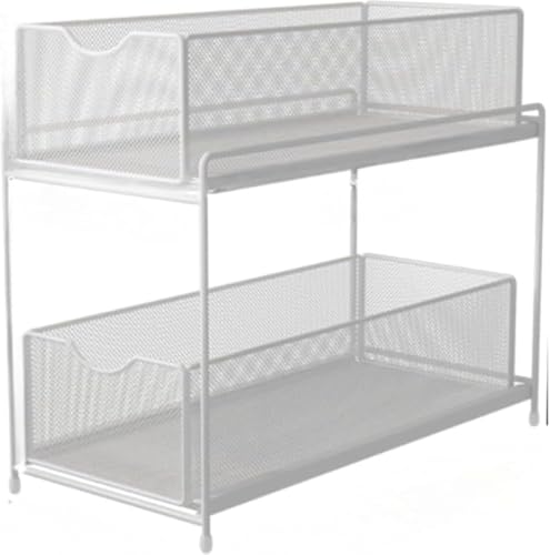 SLLS 収納ラック キッチンラック シンク下 スライド式引き出し 炭素鋼製 洗面所収納 多機能 取り外し可能 調味料収納 食器収納 省スペース 防錆 防水 おしゃれ