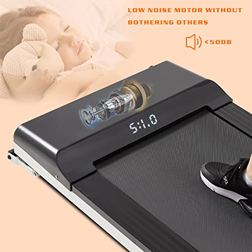 Image of Folding Treadmill Foldable Walking Pad Ultra Slim Smart Jogging Running Machine Gym Device with Dual LED Display & Remote Control for Home Office Under Desk