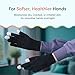 ZenToes Moisturizing Gloves for Dry Hands, Gel Infused with Jojoba Seed Oil, Olive Oil and Vitamin E, Overnight Hand Moisturizer (Large, Cotton Black)