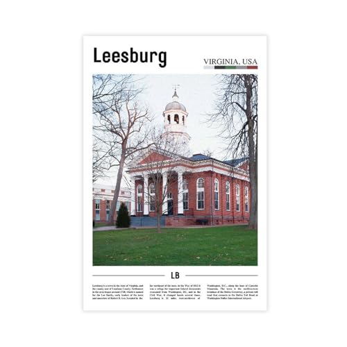 Impression sur toile Leesburg Virginia USA tableau historique 60x90cm