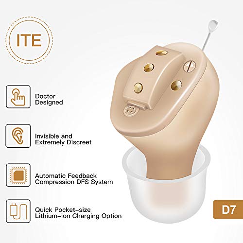 LAIWEN Rechargeable Hearing Amplifier Aid Mini Sound Amplifier with Charging Case, Hearing Sound Enhancer with Noise Reduction for Seniors Adults