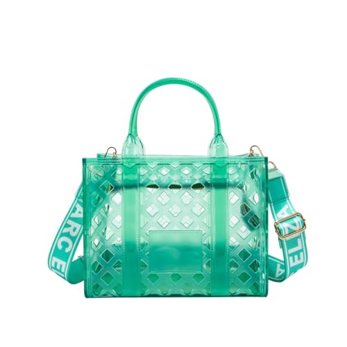 Bolsas transversais de geleia para mulheres, bolsas de gelatina para mulheres, bolsa de mão grande, bolsa de armazenamento de gelatina (verde claro), Verde claro, Medium, Resistente à água, resistente