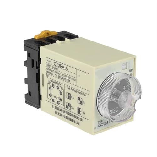 Relais temporisé ST3PA AC 220V avec base pour tableau électrique et contrôle industriel