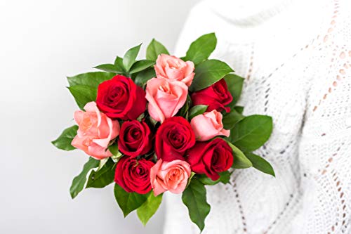 From You Flowers - One Dozen Red And Pink Roses With Free Vase (Fresh Flowers) #TOP4