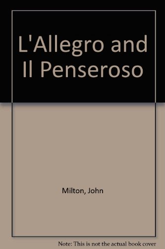 Milton's L'Allegro and Il Penseroso 085967259X Book Cover