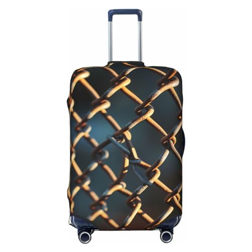 Chain Link Fence Luggage Cover Stylish Suitcase Covers for Luggage Tsa Approved, Elastic Washable Suitcase Protector Anti-Scratch Travel Baggage Covers for 18-32 inch Luggage