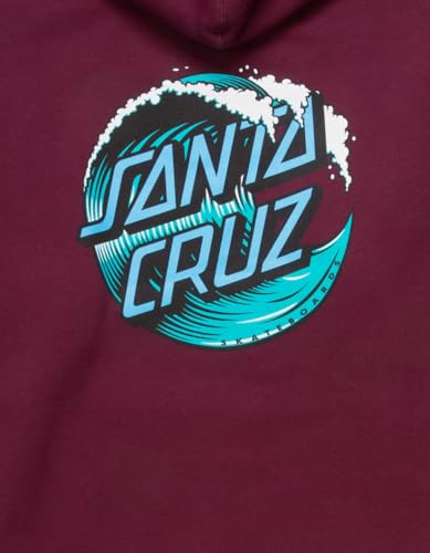 SANTA CRUZ Wave Dot P/O Hooded Heavyweight Sweatshirt Maroon Sm Mens2