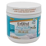 Extend Shake Powder – Diabetic High Protein Nutritional Drink for Meal Replacement, Blood Sugar Management, Weight Loss, Keto Friendly, Low Sugar, Low Carb, 10g Protein, Creamy Vanilla, 15 Servings