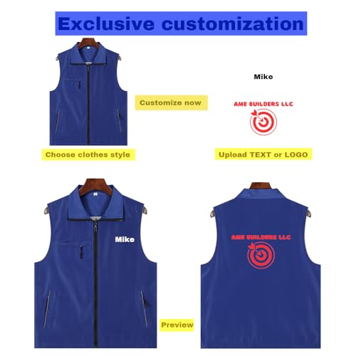 YOWESHOP Reflective Lightweight Zip-Up Vest with Pockets for Outdoor Sports and Activities,Custom Logo Sleeveless Windbreaker2