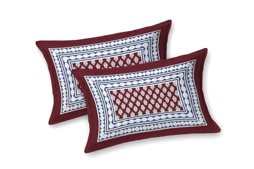 Image of Monique Bedsheet Set | 144 TC Cotton Bedsheet for Double Bed with 2 Pillow Cover