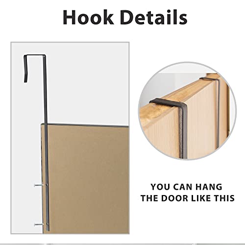 Image of NeuType Over The Door Mirror Full Length - Hanging, Leaning, or Wall Mounted - 55 inchx16 inch, Black, No Stand