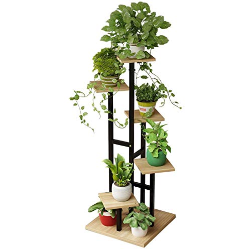 ZLBIN Support Porte Pots De Plante ,Étagère à Fleurs,5 Niveaux Support Pot Fleurs , Intérieur/extérieurDécoration pour Jardin Balcon Terrasse Couloir Support Pot Fleurs,Black(Cugzue) Cover