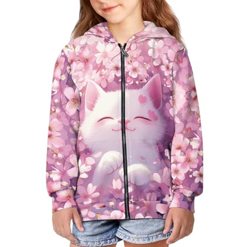 Girls' Hooded Sweatshirt for 6-16 Years Zipper Hoodies with Pockets Fall/Winter Jacket Coat Casual Sport Clothes2