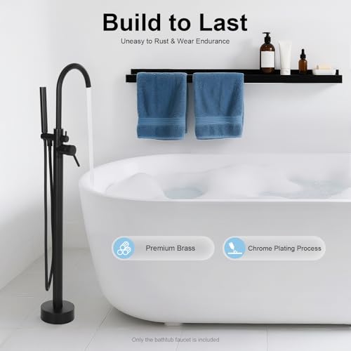 Mitigeur de bain sur pied design cascade avec douchette finitions premium - 4