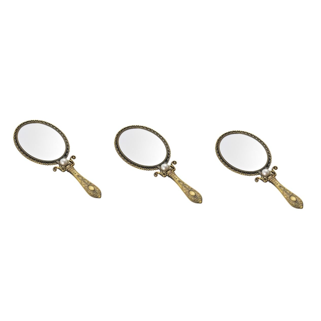 minkissy 3pezzi Specchio Retro Pieghevole Portatile Doppia Faccia Specchio Cosmetico Metallo Design Elegante Per Trucco Viaggio Compatto Per Borse e Tasche Pratico e Resistente Per Uso