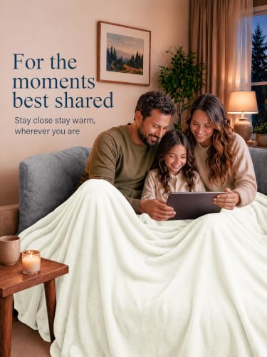 Image of Utopia Bedding Ultra Soft Fleece Bed Blanket Throw Size Ivory (50x60 Inch)