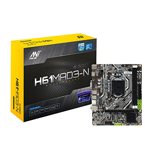 Image of Ant Value H61MAD3-N mATX Gaming Motherboard LGA1155 Support Intel 2nd and 3rd Generation i3 /i5 /i7 DDR3, M.2 NVMe, USB 2.0 Ports