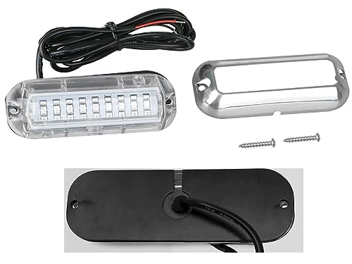 Marine Boat Underwater Transom LED Light Interior Deck Stern Light for Boat Cruise Ship Yacht Sailboat Pontoon RV Camper Truck Trailer Blue 27 LED 2 Pcs