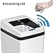 iTouchless 14 Gallon Slide Open Lid Kitchen Trash Can with, Motion Sensor White Stainless Steel Rectangular Trashcan for Home Office Work Bedroom Living Room Garage Large Capacity Slim Wastebasket