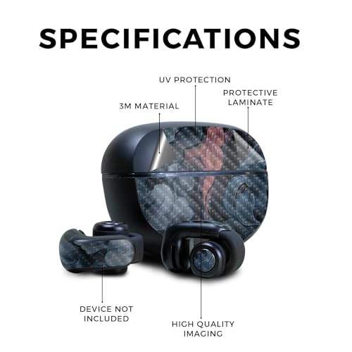 Image of Carbon Fiber Skin Compatible with Bose Ultra Open Earbuds - Storm Cloud - Premium 3M Vinyl Protective Wrap Decal Cover - Easy to Apply | Crafted in The USA by MightySkins