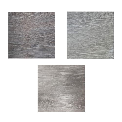 Azulejos de vinilo autoadhesivos KiraKira madera gris impermeables para suelo 4