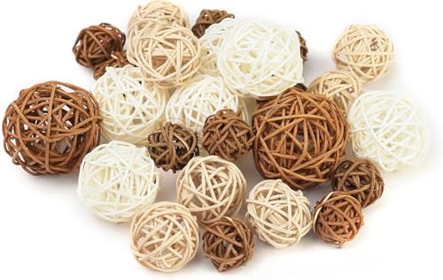 Taopk Ensk 54 Pcs Rattan Balls Decorative Balls with Natural