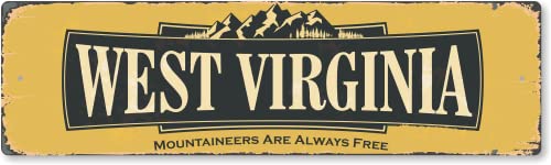 SmartSign 4 x 14 inch West Virginia State Vintage Metal