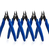 Wire Flush Cutter Set Precision Micro Side Cutter 5 Inch Sprue Cutting Pliers to Cut Wire & Plastic, 5 Pack