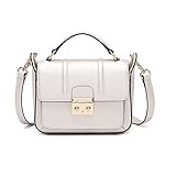 LBYMYB Lock Kleine Quadratische Tasche, Weiblichen Beutel Handtasche Frühling Koreanische Mode Einzelne Schulter Umhängetasche, 21.5x8.5x17cm Handtasche (Color : White)