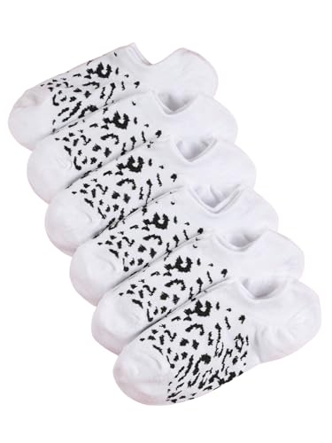 Image of WDIRARA Women's 6 Pairs Leopard Print Low Cut Socks No Show Socks