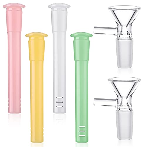 6 Pieces Glass Adapters Acrylic Scientific Glass Stem Clear Scientific Adapters Transparent Glass Adapter for Scientific and Lab Experiments (4.7 Inch, 4 Colors)