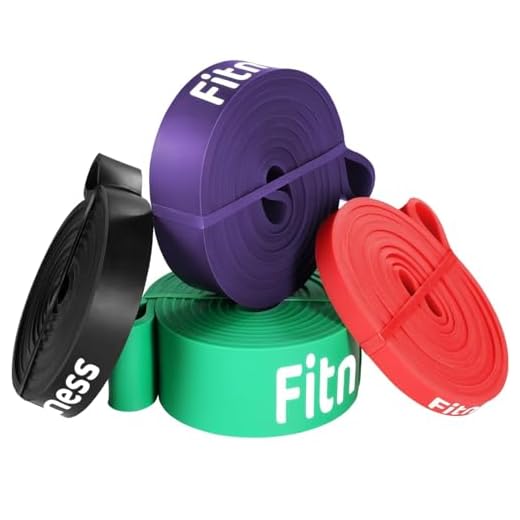 LIFERUN Fasce di Resistenza, Set da 4, Fasce per Trazioni, 4 Livelli di Resistenza, Fasce di Resistenza per Allenamento Completo della Forza del Corpo, Fasce per Allungamento Muscolare