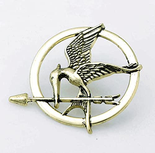 hcma Die Tribute von Panem Retro Gold und antike Bronze Spottdrossel Pin Modelegierung Brosche für Männer und Frauen