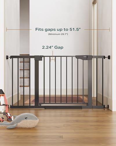 Cumbor 29.7″-51.5″ Baby Gate Extra Wide, Safety Dog Gate for Stairs Easy Walk Thru Auto Close Pet Gates for The House, Doorways, Child Gate Includes 4 Wall Cups, Black-Mom’s Choice Awards Winner Cumbor 29.7″-51.5″ Baby Gate Extra Wide, Safety Dog Gate for Stairs Easy Walk Thru Auto Close Pet Gates for The House, Doorways, Child Gate Includes 4 Wall Cups, Black-Mom’s Choice Awards Winner