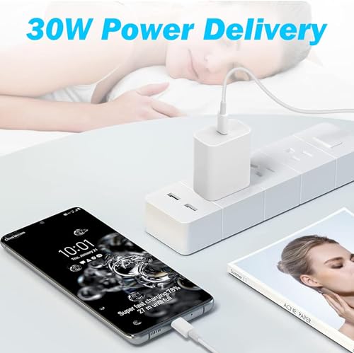 Image of 30W C-Type Rapid Charger Power Fast Adapter Compatible with Google 10 /10 Pro /10 Pro XL /9A /9 Pro XL /9 Pro /8 Pro /8 /8a /7Pro /7 -Tablet /Chromebook & Support 30 W Other USB C Devices Quick Charge