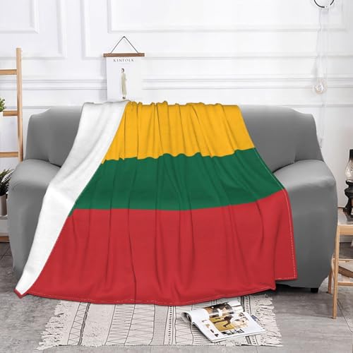 Couverture en laine douce avec drapeau de la Lituanie, convient pour canapé, camping, voyage, nuit, couverture de canapé douce (152,4 x 127 cm),
