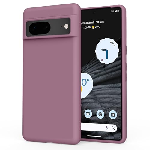 Coque Pixel 8 silicone Amzpas fine couleur cassis idéale pour protéger votre mobile au quotidien