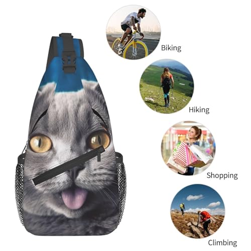Mochila tipo bandolera negra para senderismo unisex miniatura 6