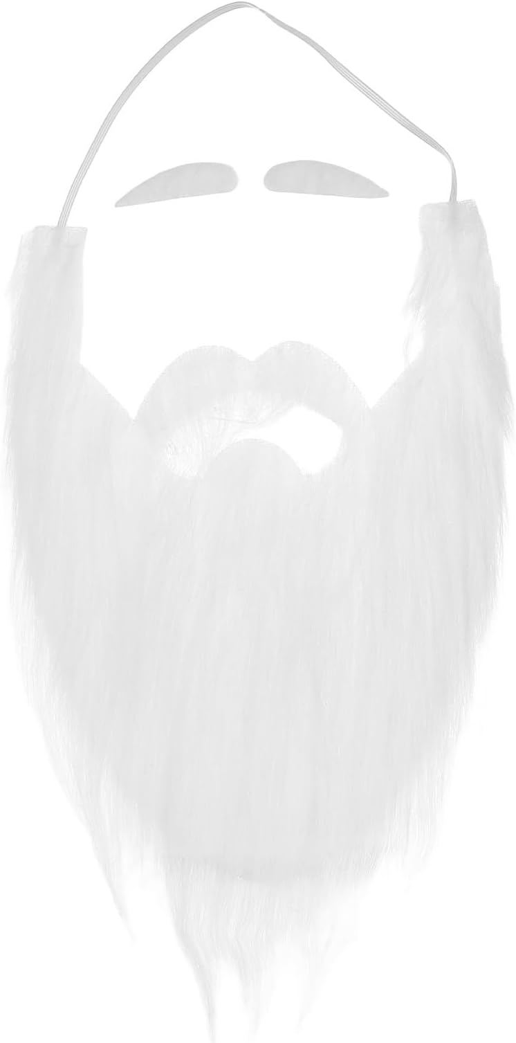 1 Set of Fake Mustaches White Beard And Eyebrows Costume Christmas Cosplay Accessories