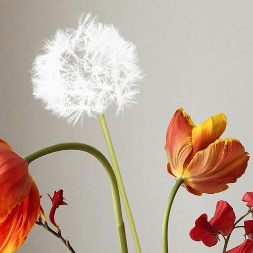 Ramo de león blanco artificial de 2 piezas para decoración de mesas 5