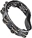 Meinl Percussion HTMT1BK Handheld ABS Plastic Tambourine with Guiro Style Frame, Single Row Steel Jingles,Black