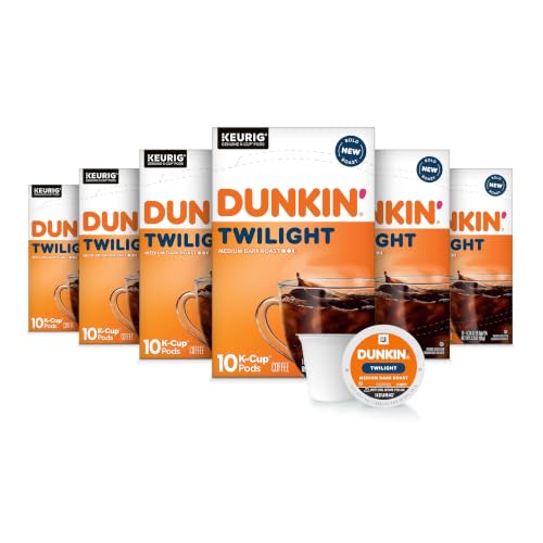 Dunkin’ Twilight Medium Dark Roast Coffee, Keurig K-Cup Pods, 60 Count - image 1