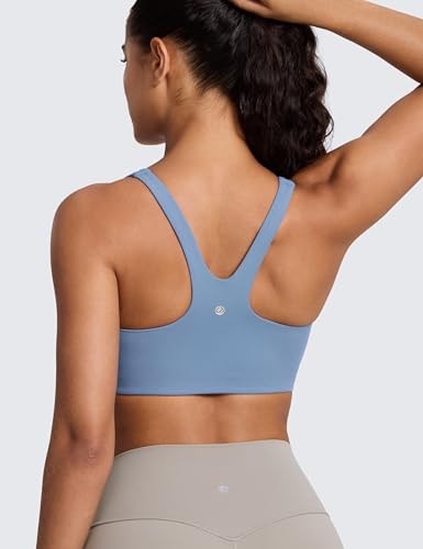 Image of CRZ YOGA Butterlift Square Neck Sports Bras | Double Lined, Light Support, Non Padded, Yoga, Buttery Soft, V-Shaped Racerback, for Women