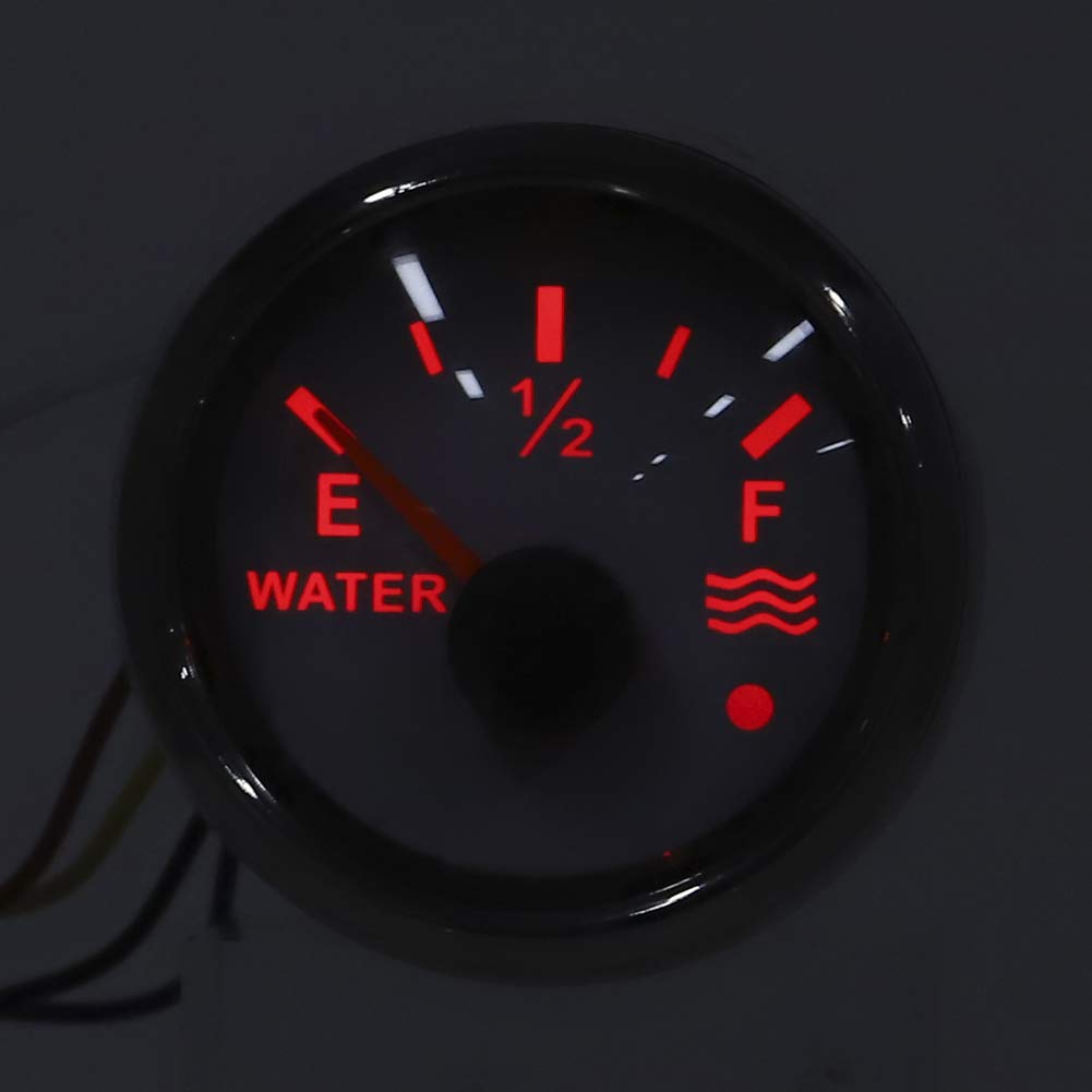 Indicador de Nivel de Agua 52mm Compatible con Señal Europea 0 190 Ohmios para Barcos Vehículos Recreativos y Yates con Alarma Inteligente y Materiales Resistentes