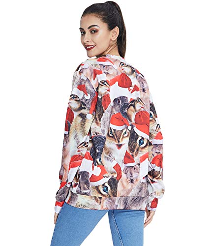 Idgreatim Unisex Ugly Christmas Crewneck Sweatshirt Novelty 3D Graphic Long Sleeve Sweater Shirt