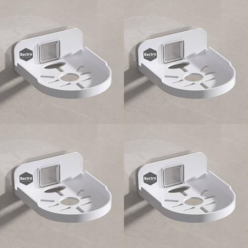 Image of Bectro Screw-Less L-Type Wall Mount Holder for Smart CCTV Cameras | Stand with Heavy-Duty Wall Mount Sticker | Universal use for 360 Robo, Cube, Dome & PT Camera for Home /Office (Pack of 4)
