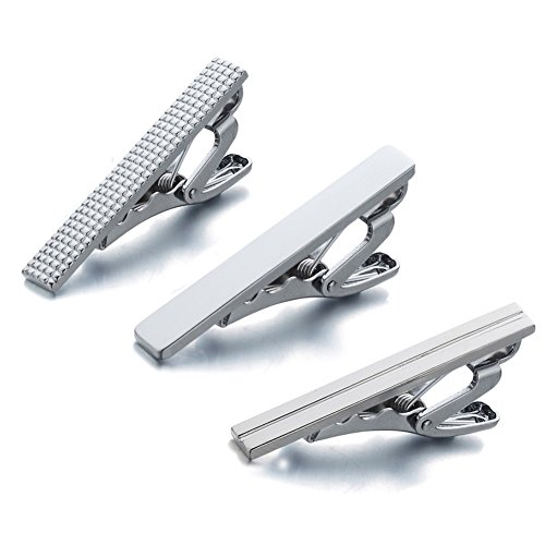 AnotherKiss Men's Fashion Alloy Metal 1.5" Skinny Tie Clip - 3 Pcs Set2